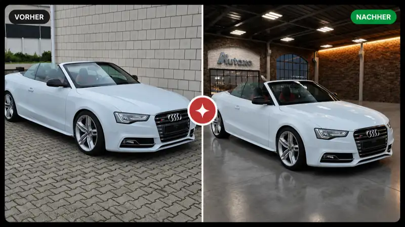 Audi: before lot photo, after Showroom image