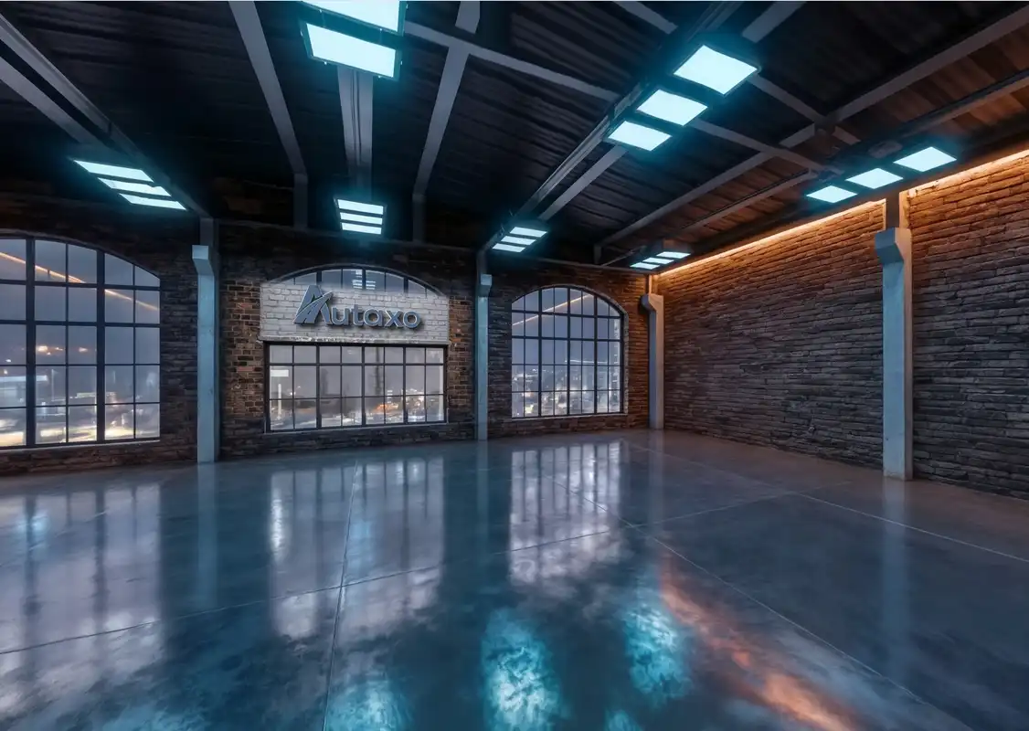 Generierter Custom-Showroom — Backstein-Halle aus Texteingabe