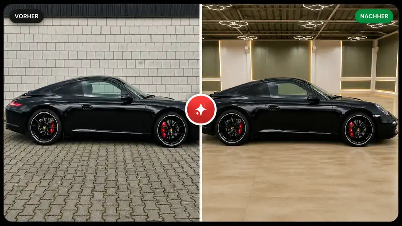 Porsche 911: before lot photo, after Showroom image